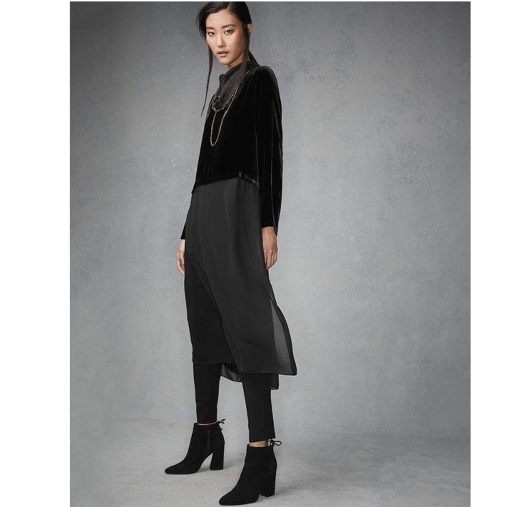 NWT Eileen Fisher Black Velvet Silk Duster